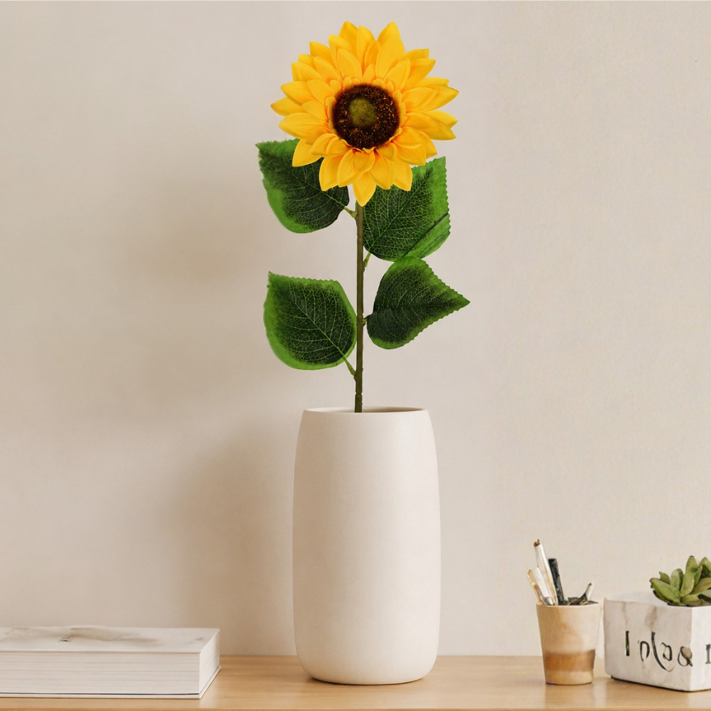Hastes de Girassol Artificial Decorativa em Cetim 68cm Shopsul