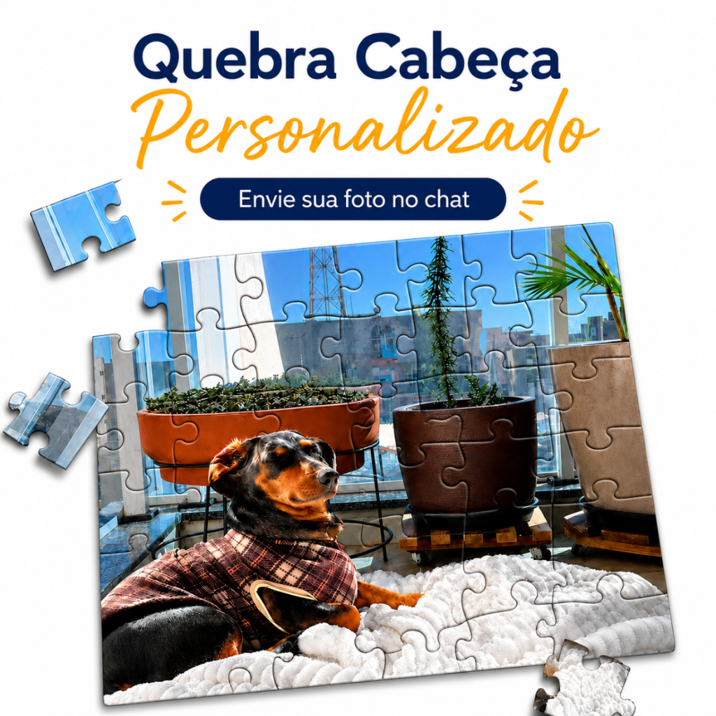 Quebra-Cabeça Personalizado com Foto em MDF | Impressão UV | 150, 300, 500 ou 1000 Peças