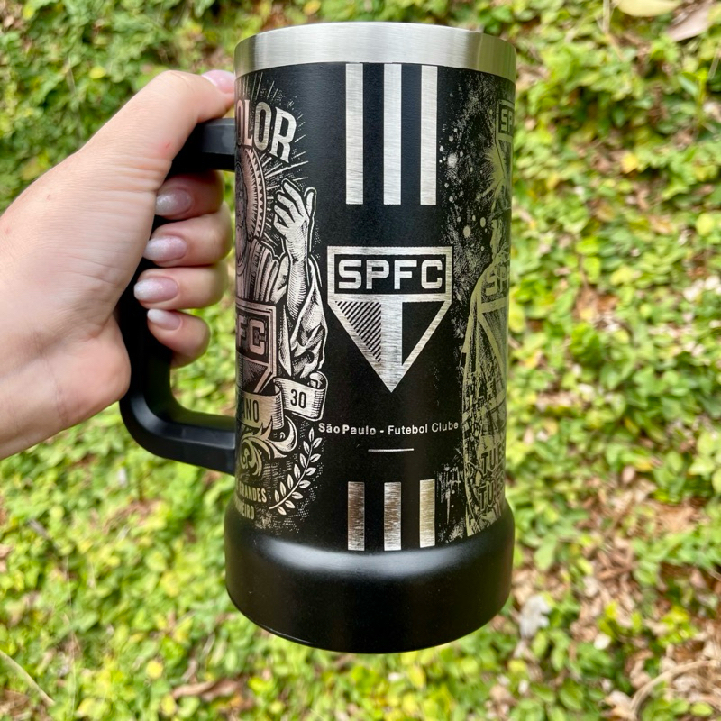 Caneca de Chopp SÃO PAULO NEW Exclusiva 710ml 360o em Aço Inox Térmica – Gravação a Laser