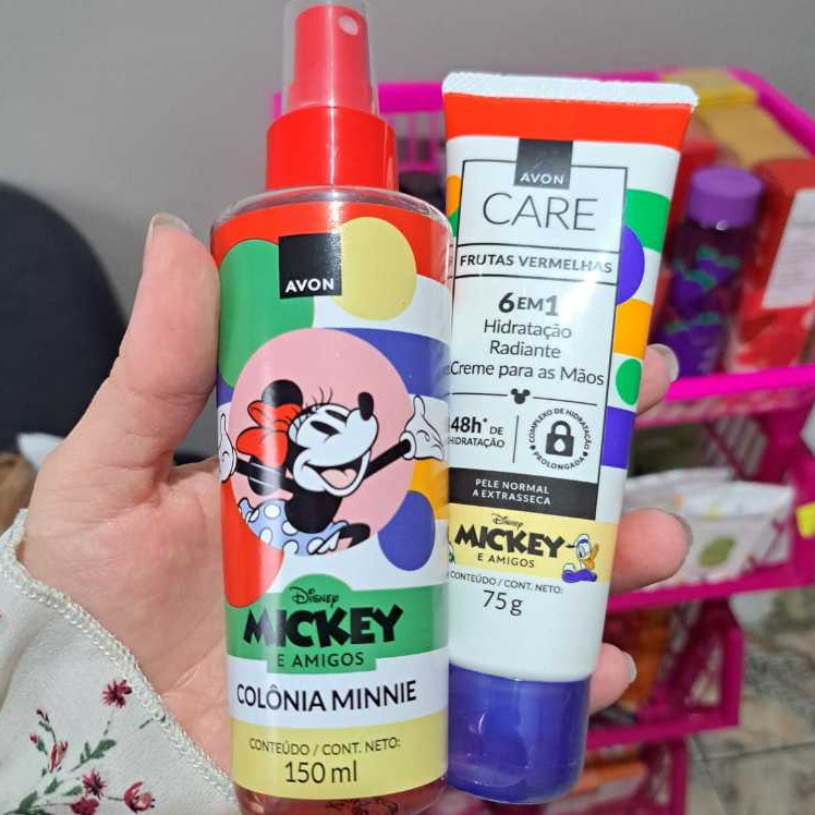 KIT AVON DISNEY MICKEY E AMIGOS COLÔNIA INFANTIL 150 ML + CREME PARA MÃOS  75 GRS.