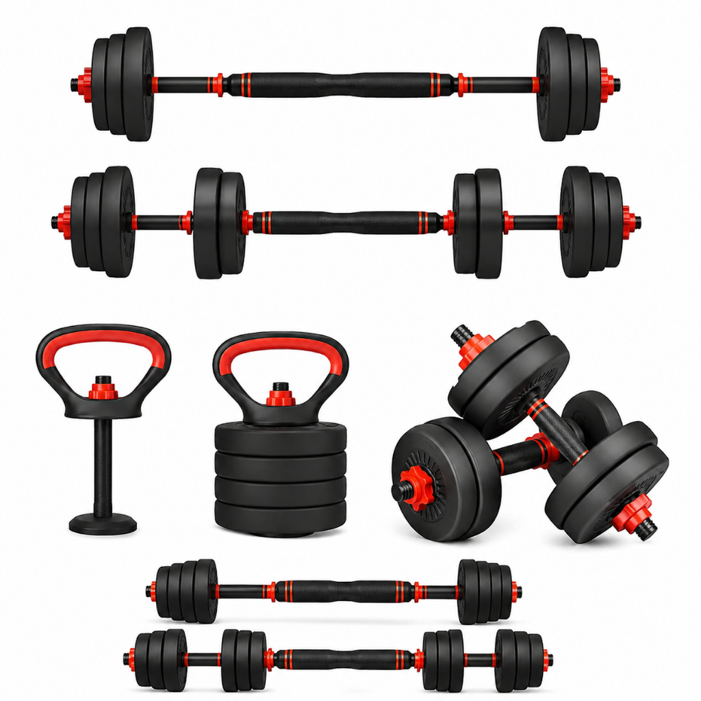Kit Halter Ajustável 20kg  Musculação Completo Para Treino em Casa Ahead Sports