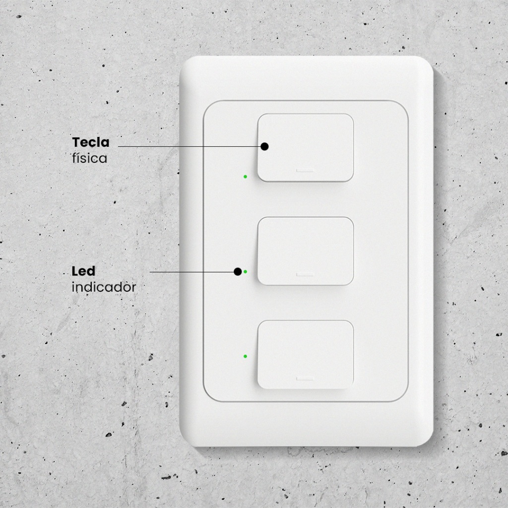 Interruptor Smart P/ Casa Alexa Google 3 Teclas Branco Agl — imagem 2 de 2