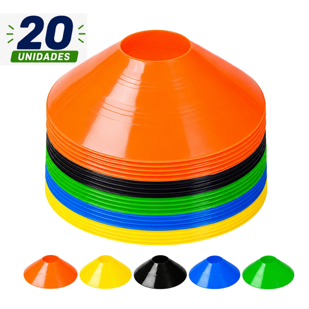 20x Chapéu Chinês Cone 19cm Mini Treino Funcional Esporte