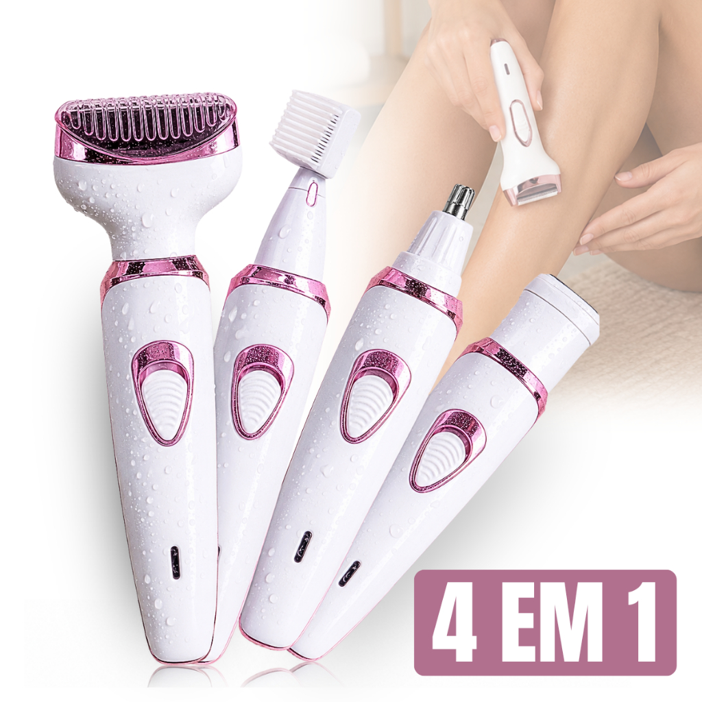 Depilador Elétrico Feminino 4 Em 1 Aparador De Pelos Facial Corporal Portátil Usb Eps-9338