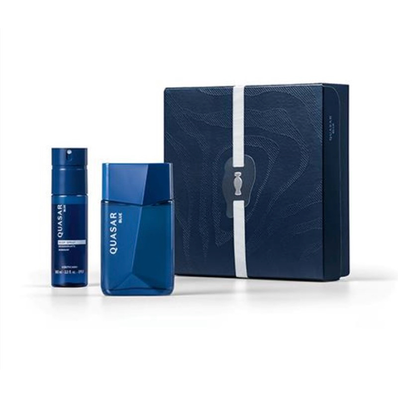 Kit Presente Quasar Blue O Boticário Colônia 100ml + Body Spray 100ml
