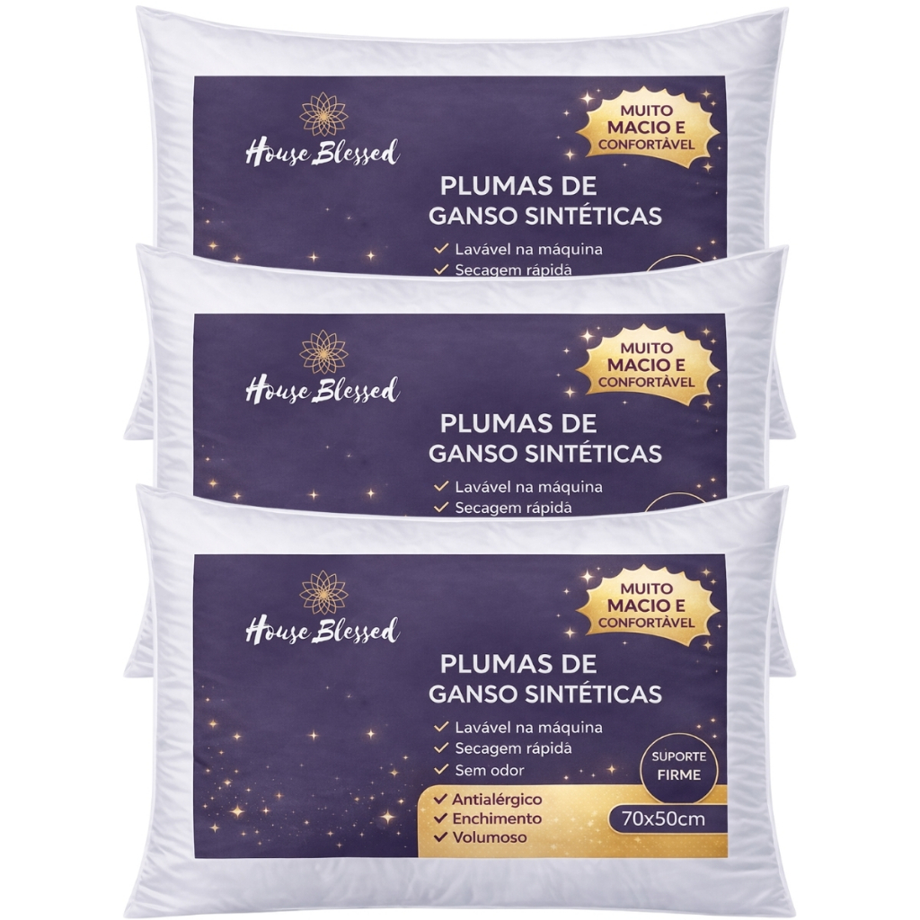Travesseiro 100% Pluma De Ganso Branca Para Melhorar Suas Noites De Sono