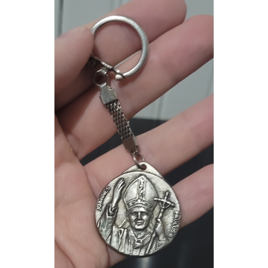 Antiga Medalha Vintage do Vaticano Papa João Paulo II Ano 1978 Prateada