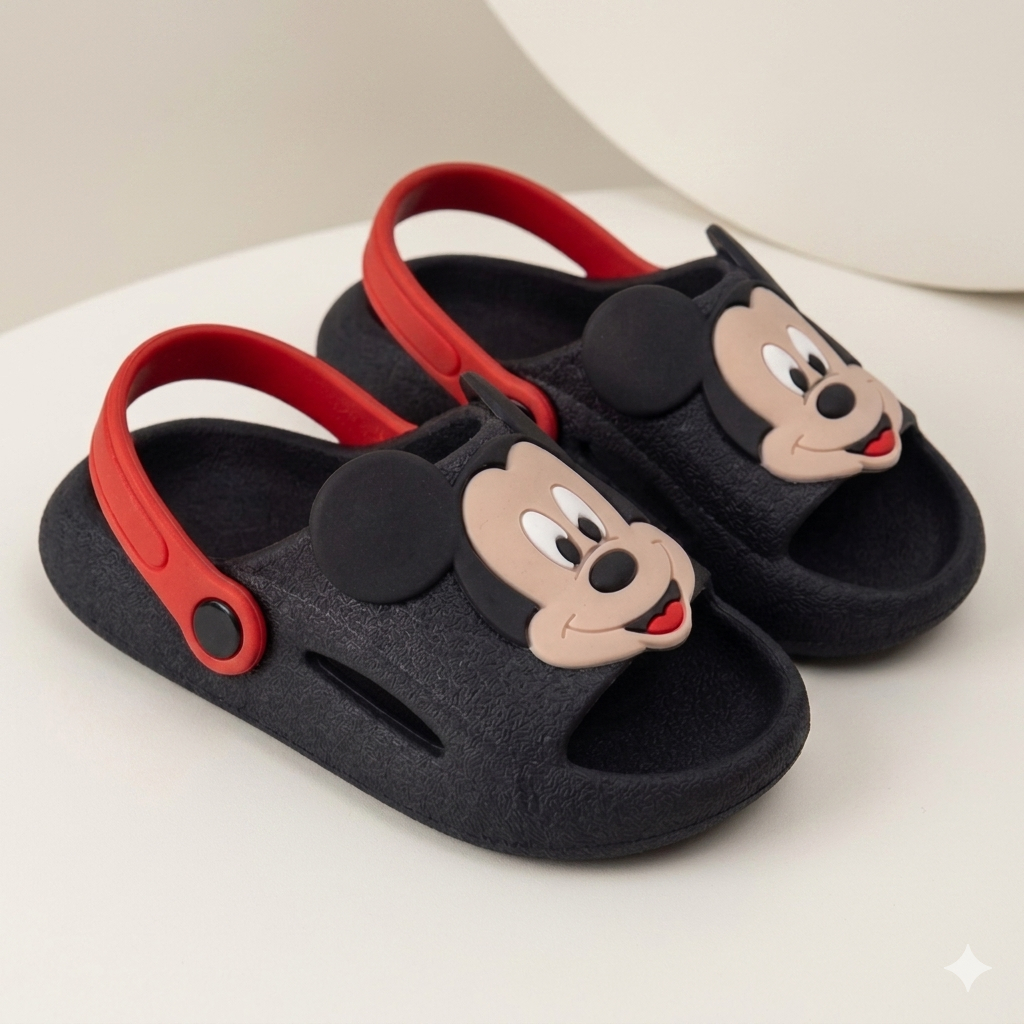 Chinelo Sandália Infantil Mickey Mouse Menino Criança Com e Sem Correia Macio Confortável Escola Passeio Dia a Dia