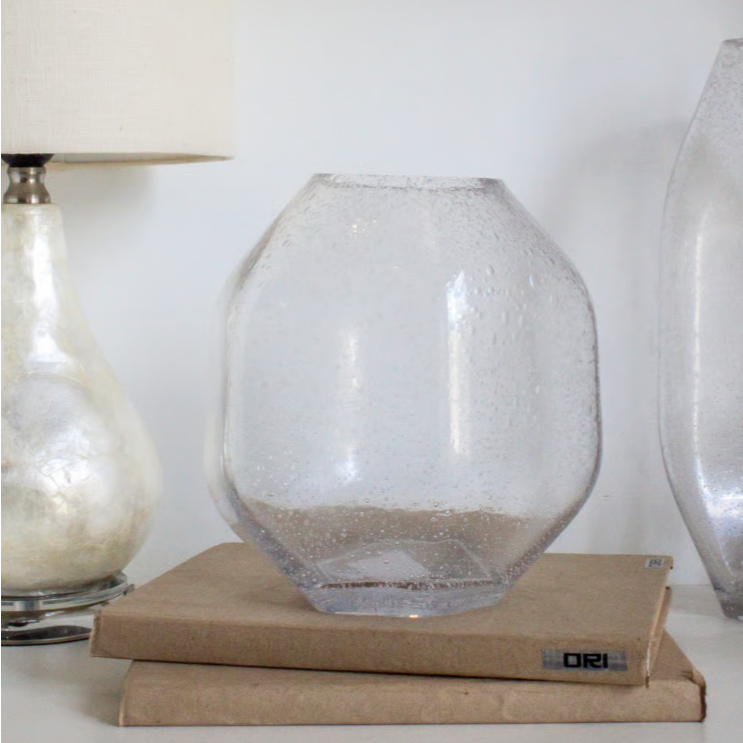 Vaso Decorativo Vidro Transparente Design Orgânico Mart 21488