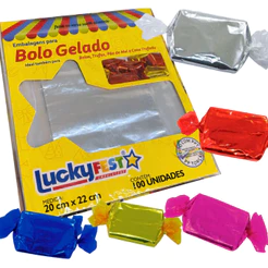 100 EMBALAGENS LAMINADAS 20X22CM PARA BOLO GELADO TRUFAS PÃO DE MEL CONE TRUFADO - LUCKYFEST