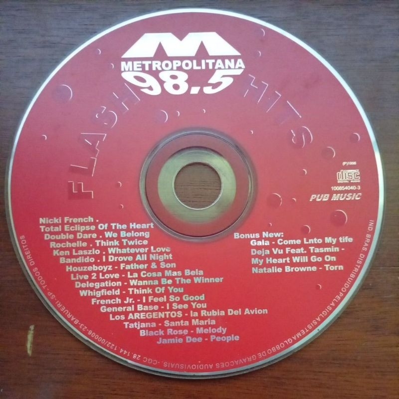 Cd Flash Hits Metropolitana 98.5