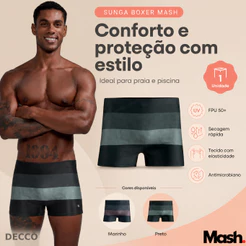 Sunga Boxer Mash Masculina Estampada Elasticidade Secagem Rápida Confortável