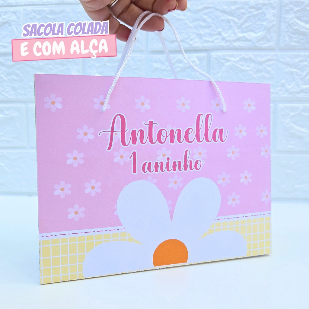 Sacolinha Personalizada Margarida | Sacolinha Surpresa | Lembrancinha de Festa | Aniversário