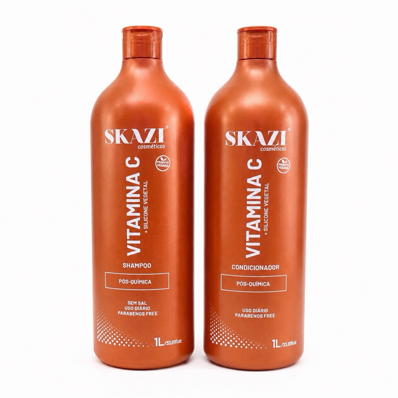 Kit Skazi Shampoo + Condicionador Vegano Pós Quimica Vitamina C