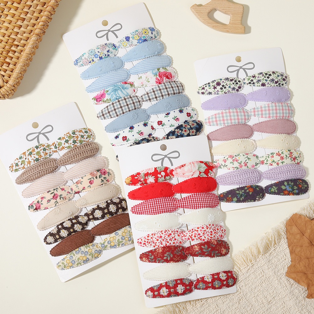 Kit 16 Presilhas Infantil Feminina Floral Vintage Bico de Pato Menina Hair Clip Delicado Moda Coreana