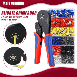 Kit de Alicate de Crimpar com Terminais - Ilhós de 0,08 a 16 mm²