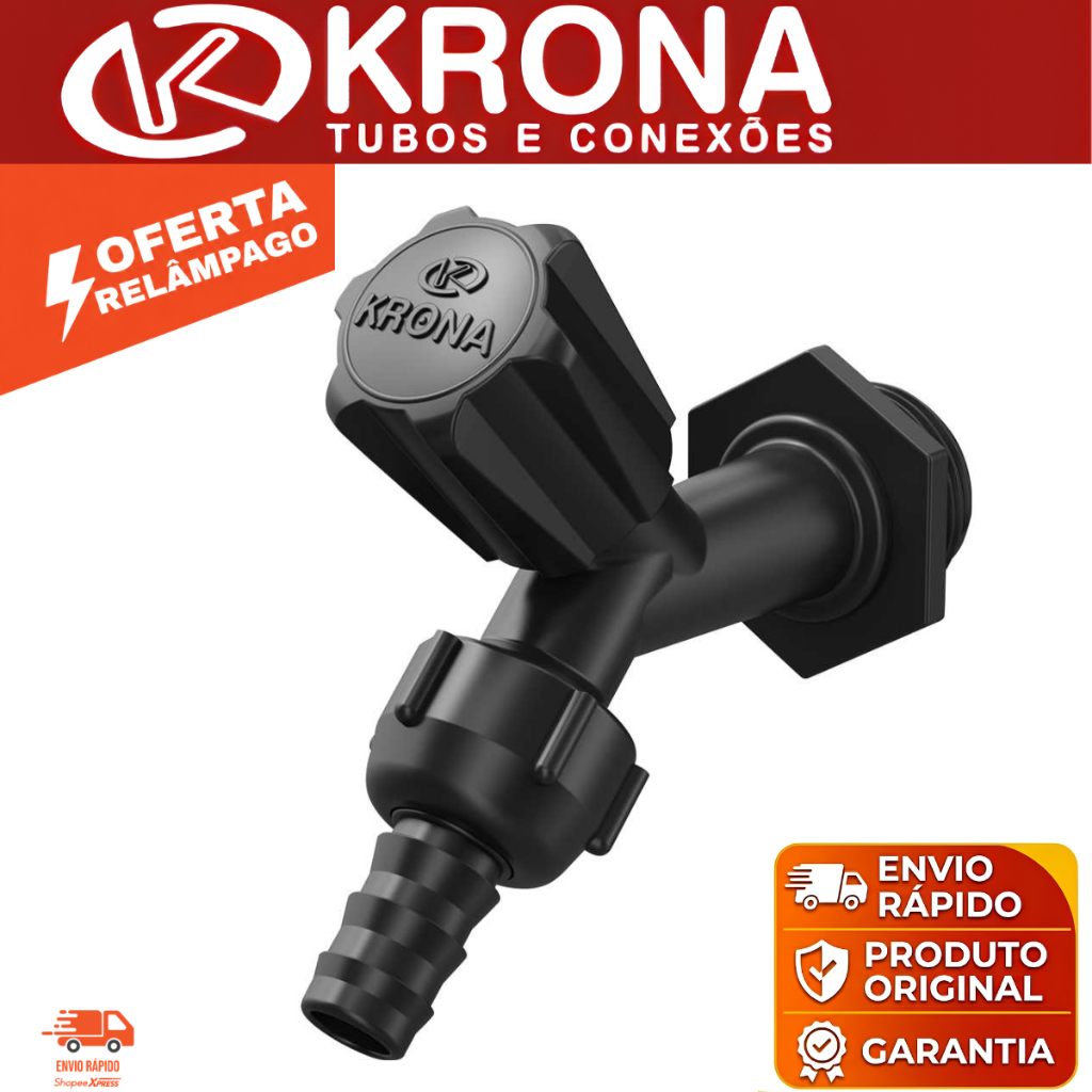Torneira Jardim PVC SLIM KRONA Mangueira Irrigação Lavanderia Resistente Oferta Oferta