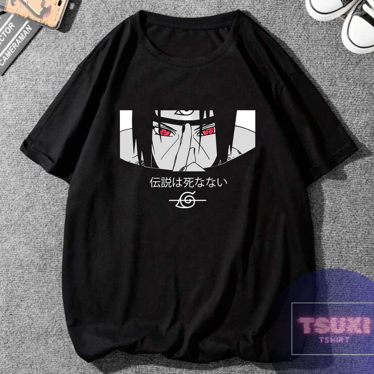 Camiseta Itachi Sharingan Anime Feminina Masculino 100% Streetwear Lançamento Algodão Premium 30.1
