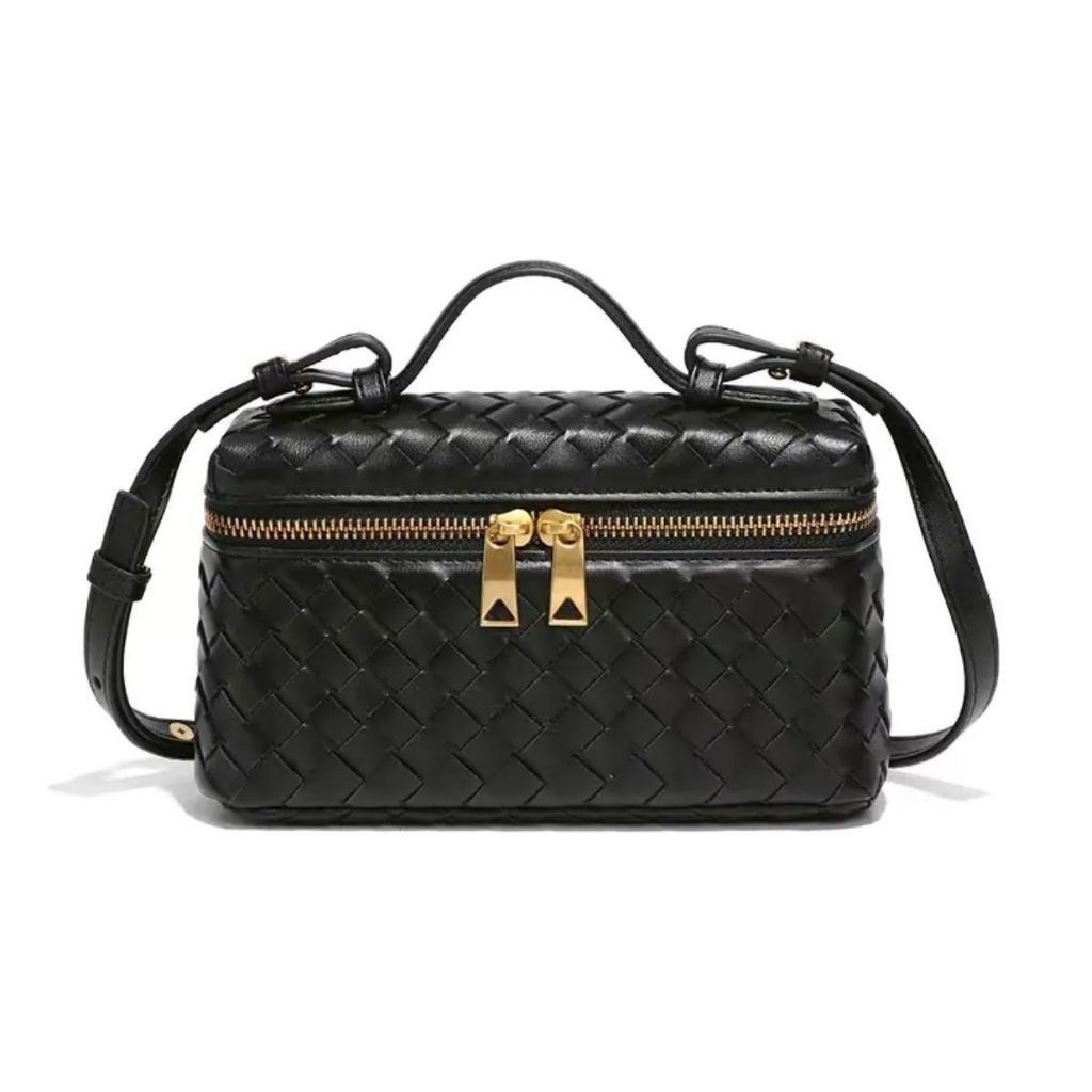 Bolsa Feminina Trançada Transversal Quadrada Moderna