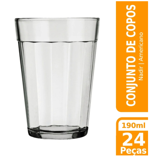 24 Peças Copos Americano 190ml