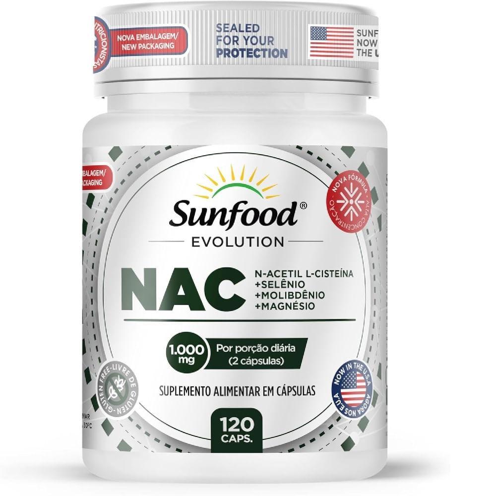 NAC N-Acetilcisteina + Selênio + Molibdênio + Magnésio 1000mg 120 cápsulas