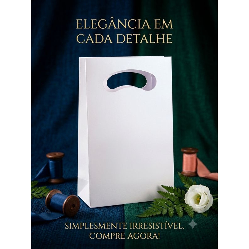 2 kit Sacolinhas branco,lisa, fosca, em papel 180g,para lojas ,semi jóias, lembrancinhas, eventos kits festas