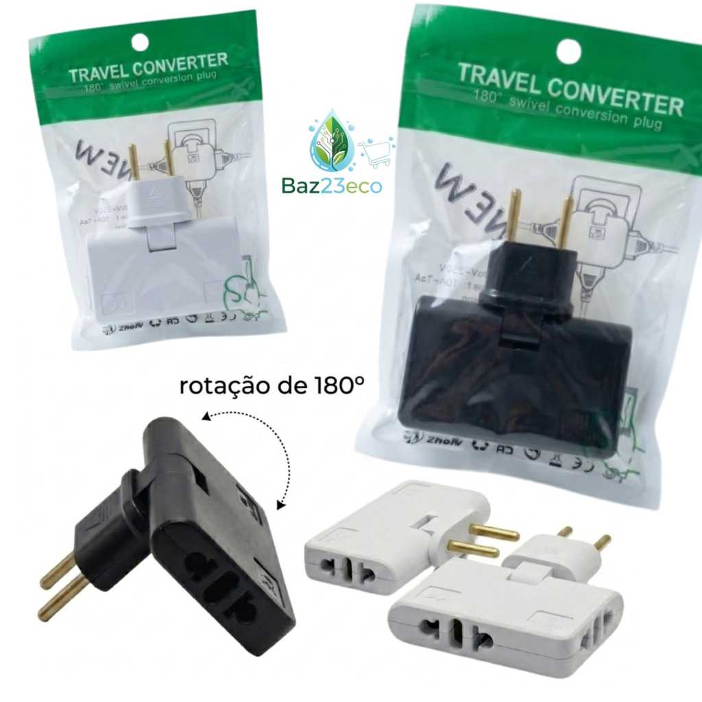 Benjamin Adaptador de Tomada 3 em 1 Bivolt 10A/16A – Triplo Padrão Brasileiro, Compacto e Seguro