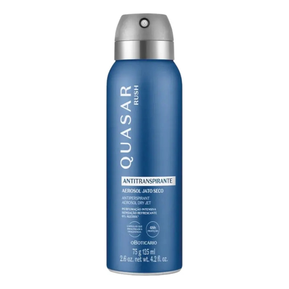 Quasar Rush Desodorante Antitranspirante 75g/125ml Boticário Original Lacrado