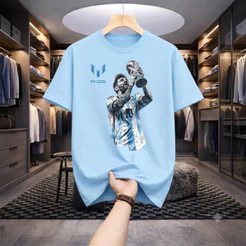 Camiseta Premium Lionel Messi Futebol Goat Malha Algodão L10 Lançamento 2026