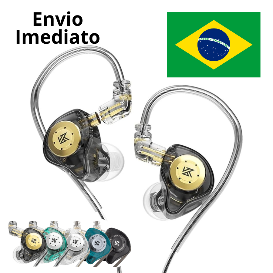 Fone de Ouvido Kz Edx Pro com fio profissional gamer retorno esportivo original