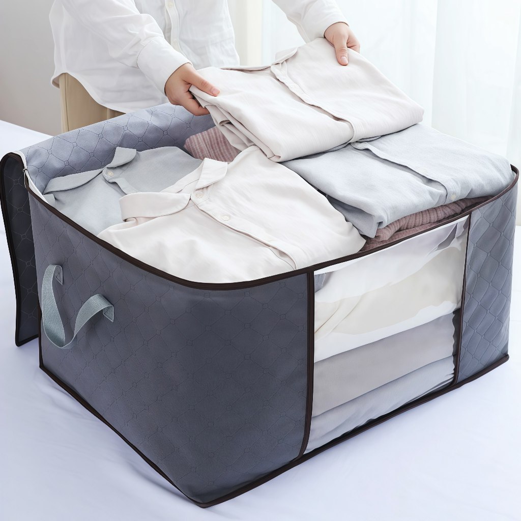 Saco Organizador para Cobertor Caixa Organizadora Casaco Guarda Roupa Home Organizers Wardrobe Organizers