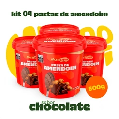 Kit 04x Pasta de Amendoim Manicrem Chocolate - 500g