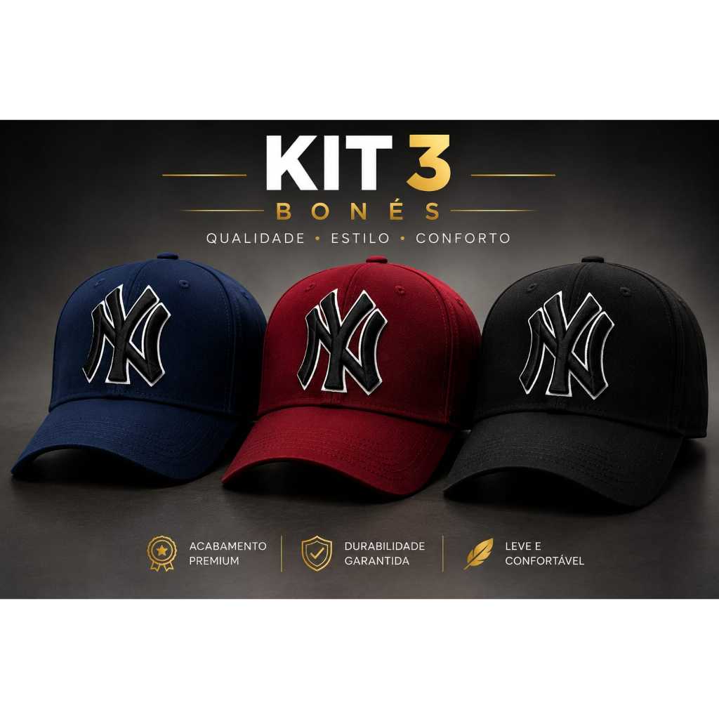 KIT COM 03 BONES PERFEITOS PARA PRESENTE 3B BOM BONITO BARATO REVENDA ATACADO E VAREJO MASCULINO E FEMININO
