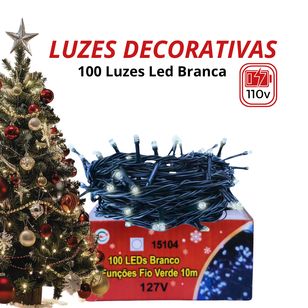 Pisca Pisca  de Natal com 100 LEDs  220v ou 127v