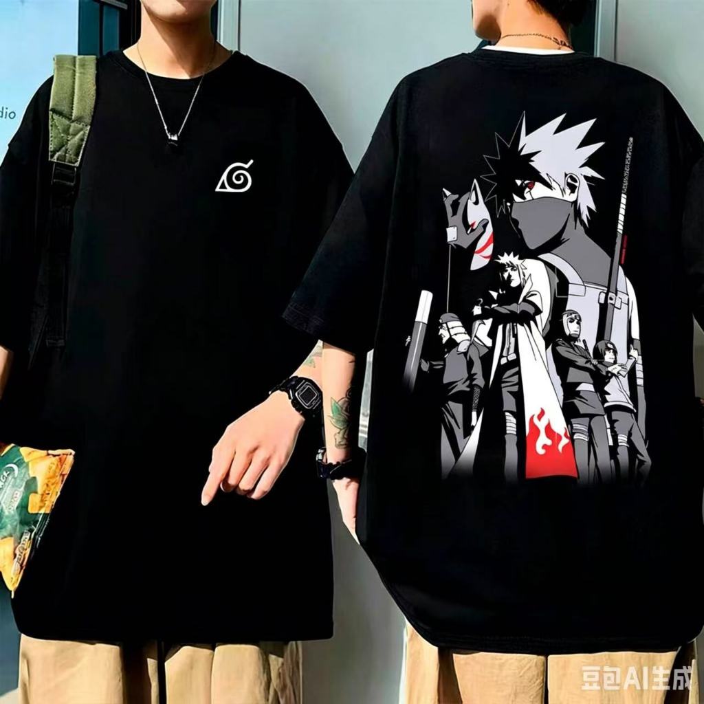 Camiseta  Anime Naruto Shippude Kakashi Lançamento Camiseta Top Unissex 100% Algodão Estampada Slim Várias Cores