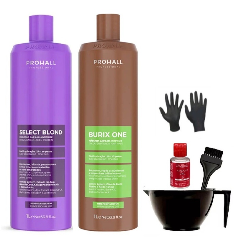 Progressiva Prohall Burix One Select Blond Kit 1 Litro Escova