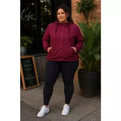 Jaqueta Feminina Forrada G1 G2 G3 Corta Vento Plus Size Academia Caminhada Secagem Rápida