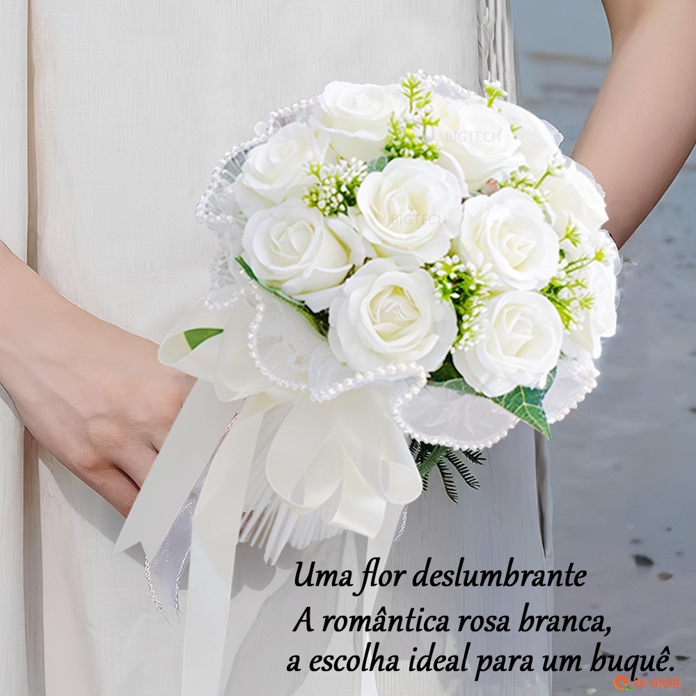 Buquê Com 11 Rosas Artificiais 30 Cm De Altura Ldeal Para Casamentos E Decoração