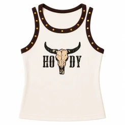 Regata Country Feminina Ribana Texas Cowboy Western Com Tachas Moda Rodeio Festa Peão Premium