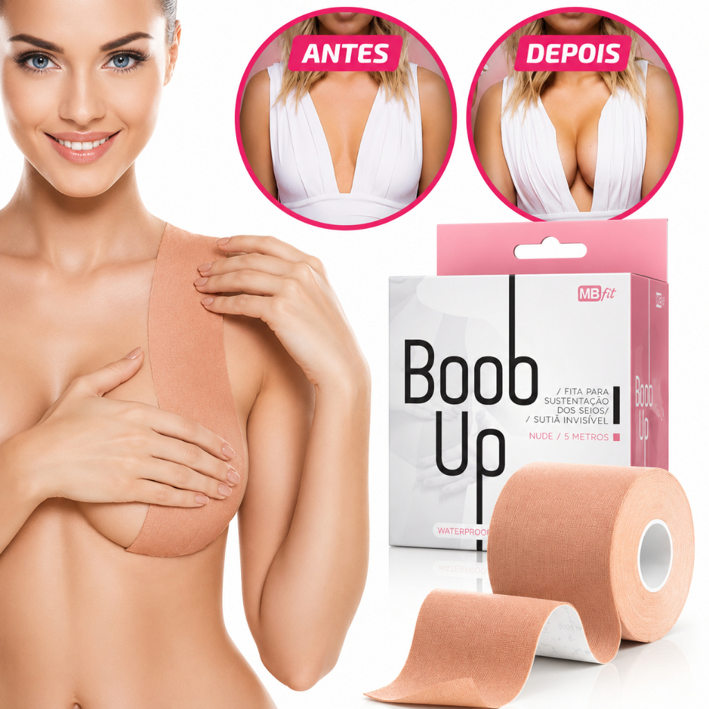 SUTIÃ ADESIVO LEVANTA SEIOS PEITO FITA BOOB UP INVISÍVEL BEGE NUDE