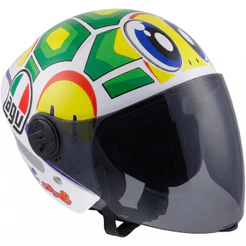 Capacete Liberty New 3 Personalizado Tartaruga Vr 46 Branco Viseira Fumê