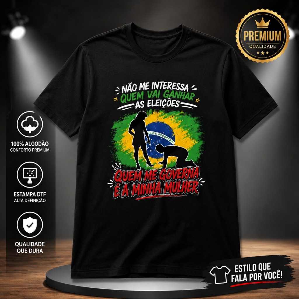 Camiseta Eleição Casal Humor Eleições 100% Algodão Camiseta Premium Masculina e Feminina Confortável