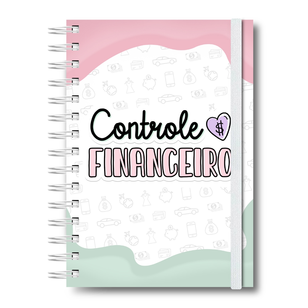 Organizador de Finanças Controle Financeiro Colorido Capa Dura Saco Canguru