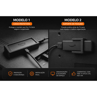 Suporte para Fire TV Stick V1 / SUPORTE  Stick  V2 – Organizador para TV | Instalação Fácil