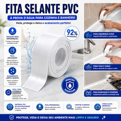 Fita Selante De Pvc À Prova D 'Água Para Cozinha Banheiro Banheira Branco