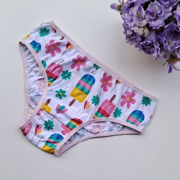 Kit 3 Calcinhas Infantil Feminina 100% Algodão Roupa Íntima Menina Premium Confortável Antialérgica Macia