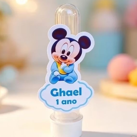 Aplique Para Tubete Mickey Baby Personalizado - Lembrancinha - Festa Infantil - Aniversário