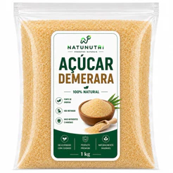 Açúcar Demerara 1kg 500g 250g - Natunutri