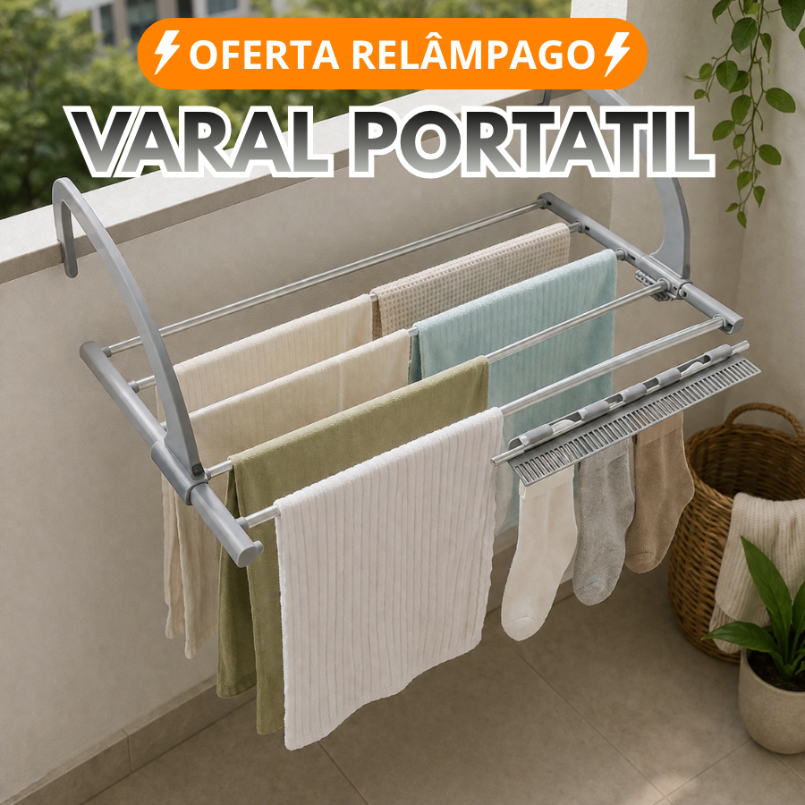 Varal Portatil Para Apartamento e Casa Secador de Roupas Pratico com Suporte para Roupas Intimas