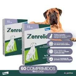 Kit 2 Zenrelia 15mg Dermatológico Elanco para Cães - 30 Comprimidos